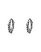 Silvertone Spike Hoop Earrings
