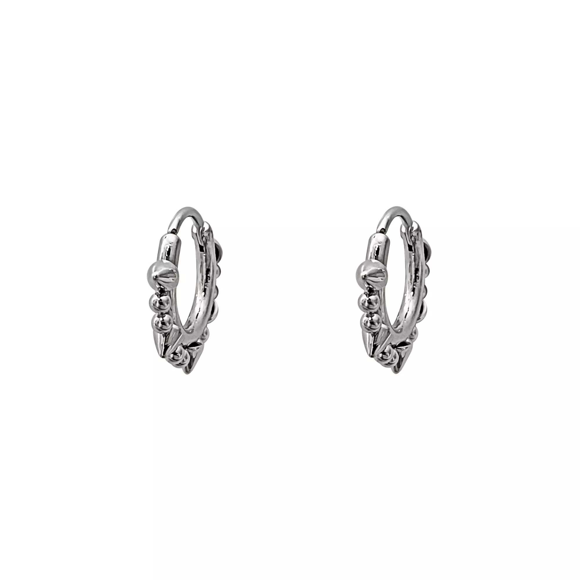 Silvertone Spike Hoop Earrings at Spencer's