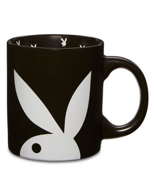 Mug Playboy En Céramique - Noir Avec Logo Lapin Blanc - Occasion, Dimensions 9x7,5 Cm