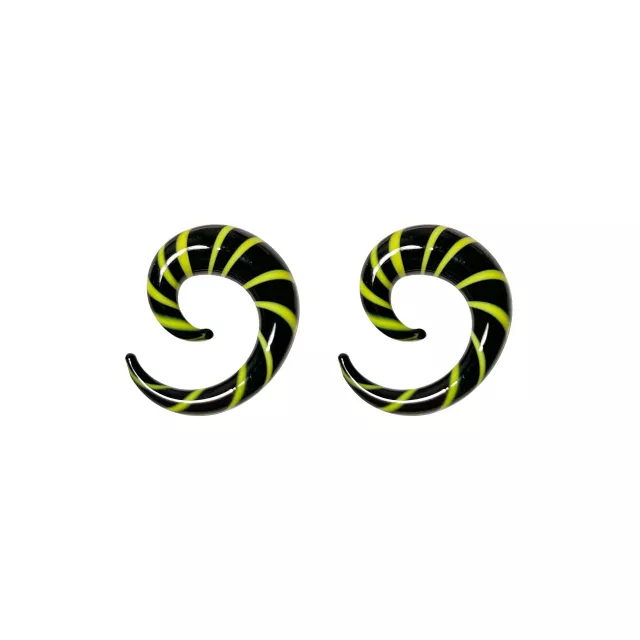 Black Glass Spiral Tapers- 00G at Spencer's