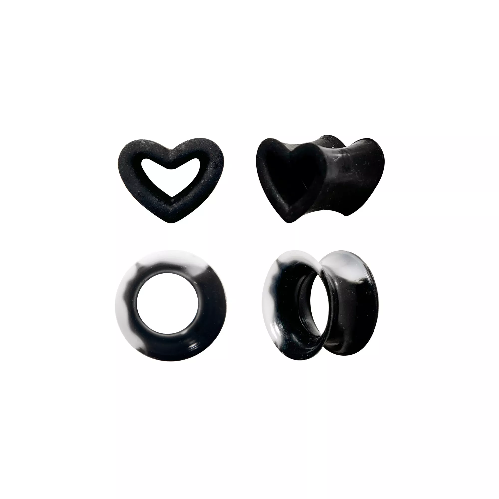 Multi-Pack Black Heart Plugs - 2 pairs at Spencer's