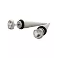 Round CZ Silvertone Fake Tapers - 18 Gauge at Spencer's