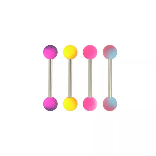 Multi-Pack Multi-Color Matte Barbells 4 Pack - 14 Gauge at Spencer's