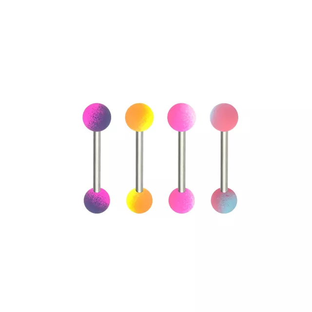 Multi-Pack Multi-Color Matte Barbells 4 Pack - 14 Gauge at Spencer's