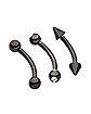 Multi-Pack CZ Black Curved Barbells 3 Pack - 14 Gauge