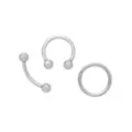 Multi-Pack Curved Barbell Horseshoe Ring and Hinged Hoop 3 Pack - 16 Gauge at Spencer's