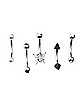 Multi-Pack CZ Black and Butterfly Curved Barbells 5 Pack - 16 Gauge