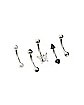 Multi-Pack CZ Black and Butterfly Curved Barbells 5 Pack - 16 Gauge
