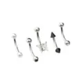 Multi-Pack CZ Black and Butterfly Curved Barbells 5 Pack - 16 Gauge at Spencer's