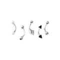 Multi-Pack CZ Black and Butterfly Curved Barbells 5 Pack - 16 Gauge at Spencer's