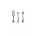 Multi-Pack White CZ Gem Curved Barbells 3 Pack - 16 Gauge at Spencer's