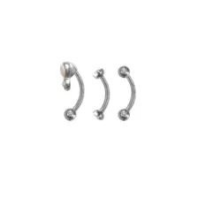 Multi-Pack White CZ Gem Curved Barbells 3 Pack - 16 Gauge at Spencer's