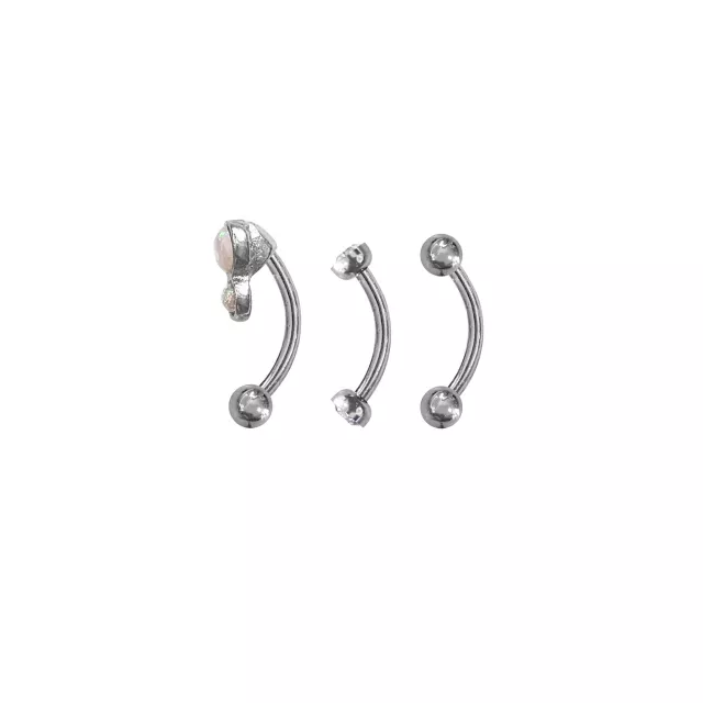 Multi-Pack White CZ Gem Curved Barbells 3 Pack - 16 Gauge at Spencer's