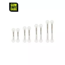 Multi-Pack Glow in the Dark Eyebrow Barbells- 16 Gauge at Spencer's