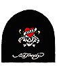 Love Kills Slowly Embroidered Knit Hat - Ed Hardy