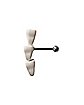 White Teeth Crawler Cartilage Barbell - 18 Gauge