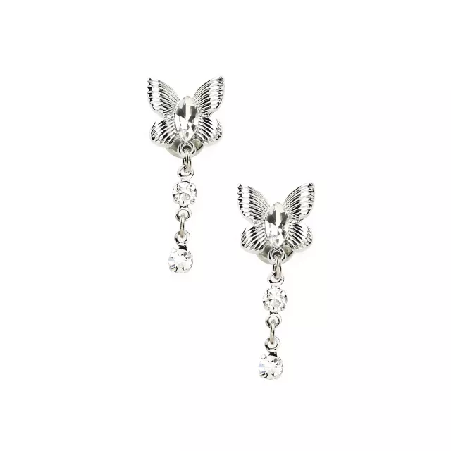 CZ Butterfly Dangle Fake Plugs - 18 Gauge at Spencer's
