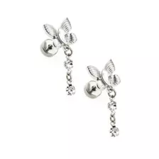 CZ Butterfly Dangle Fake Plugs - 18 Gauge at Spencer's