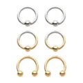Multi-Pack Gold Plated Ombre Earrings 6 Pack- 16 Gauge at Spencer's