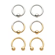 Multi-Pack Gold Plated Ombre Earrings 6 Pack- 16 Gauge at Spencer's