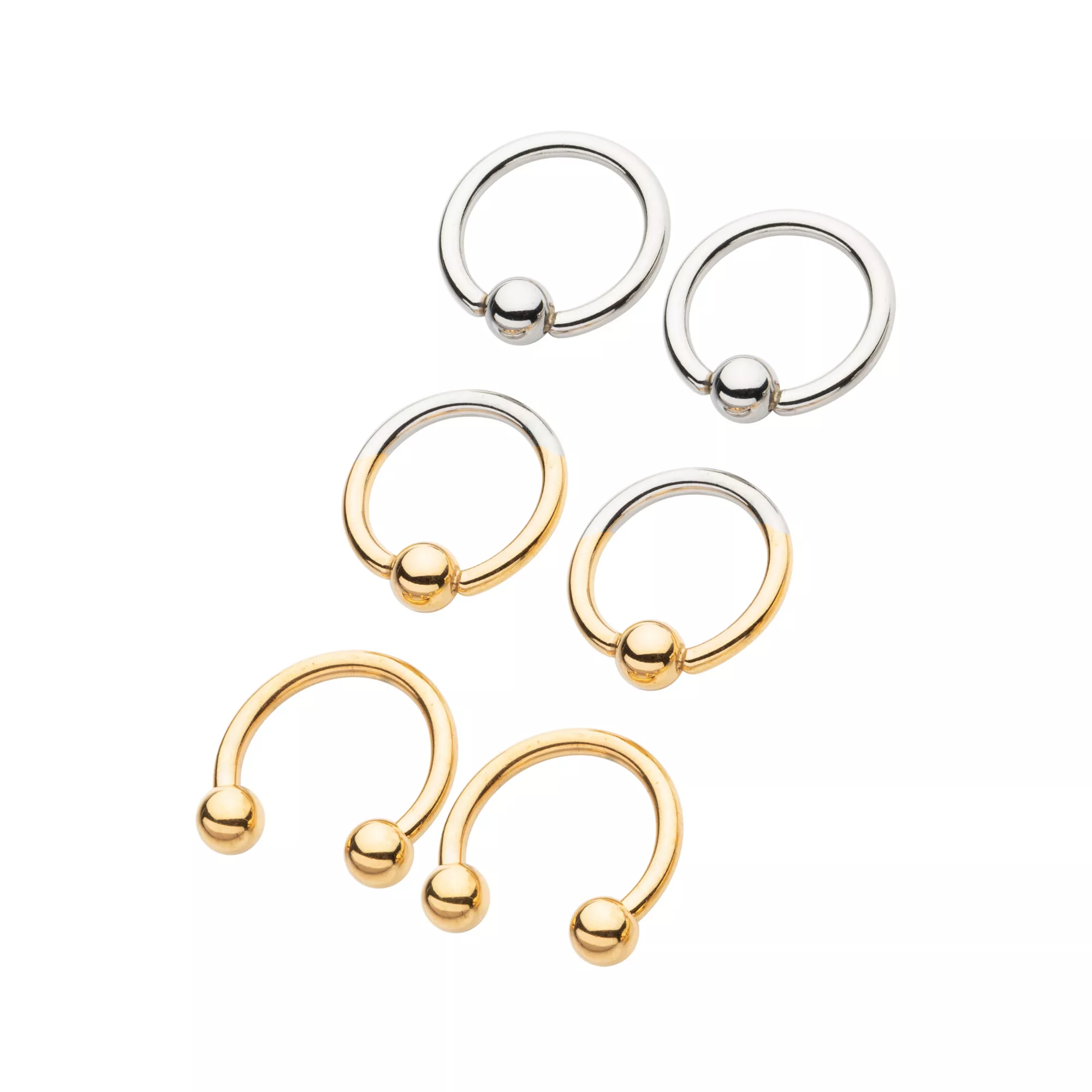 Multi-Pack Gold Plated Ombre Earrings 6 Pack- 16 Gauge at Spencer's