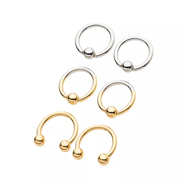 Multi-Pack Gold Plated Ombre Earrings 6 Pack- 16 Gauge at Spencer's