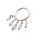 CZ  Five Gem Dangle Hinged Hoop Septum Ring - 16 Gauge at Spencer's