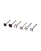 Multi-Pack CZ Square and Round Nose Pins 6 Pack - 20 Gauge