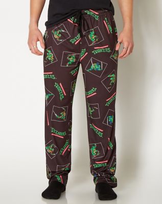 Teenage Mutant Ninja Turtles Mens Pajama Pants Medium Black Graphic Print