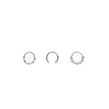 Multi-Pack Silvertone Wire Septum Rings and Horseshoe Ring 3 Pack - 16 Gauge at Spencer's