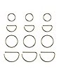 Multi-Pack Titanium Hoop and Half Hoop Nose Rings 12 Pack - 20 Gauge