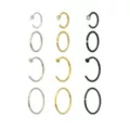 Multi-Pack CZ Goldtone and Black Hoop Nose Rings and Half Hoop Nose Rings 12 Pack - 20 Gauge at Spencer's