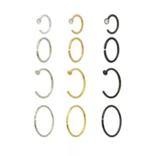 Multi-Pack CZ Goldtone and Black Hoop Nose Rings and Half Hoop Nose Rings 12 Pack - 20 Gauge at Spencer's
