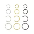 Multi-Pack CZ Goldtone and Black Hoop Nose Rings and Half Hoop Nose Rings 12 Pack - 20 Gauge at Spencer's