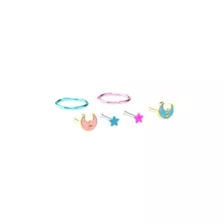 Multi-Pack Pink and Blue Celestial Hoop Nose Ring and Nose Pin 6 Pack - 20 Gauge at Spencer's