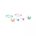 Multi-Pack Pink and Blue Celestial Hoop Nose Ring and Nose Pin 6 Pack - 20 Gauge at Spencer's