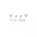Multi-Pack Pink and Blue Celestial Hoop Nose Ring and Nose Pin 6 Pack - 20 Gauge at Spencer's