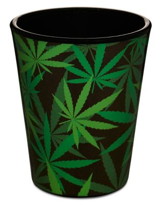 Weed Leaf Print Shot Glass - 2 oz. 