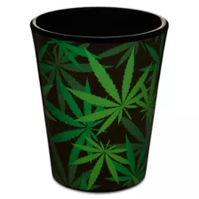 Weed Leaf Print Shot Glass - 2 oz. at Spencer's