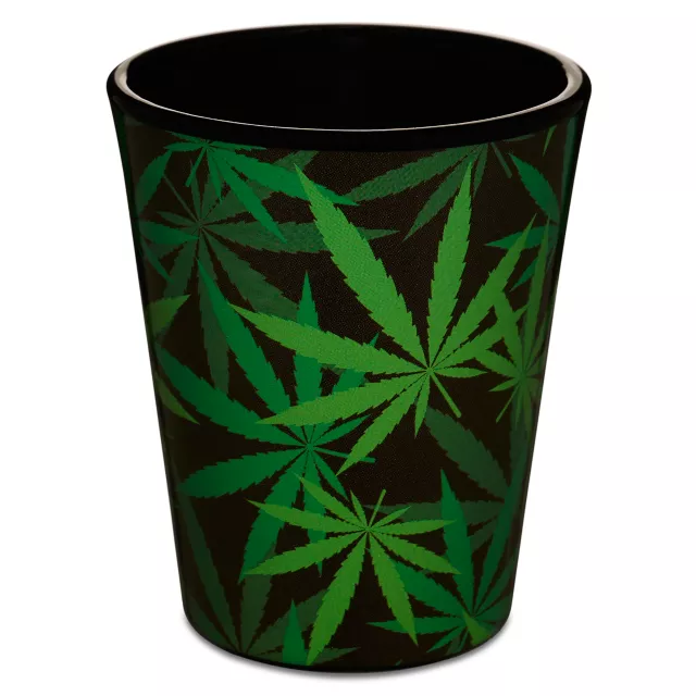 Weed Leaf Print Shot Glass - 2 oz. at Spencer's