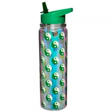 Weed Leaf Yin and Yang Water Bottle with Straw - 18 oz. at Spencer's