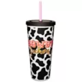 Howdy Fuckers Cow Print Cup with Straw- 20 oz. at Spencer's