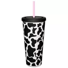 Howdy Fuckers Cow Print Cup with Straw- 20 oz. at Spencer's