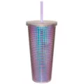Iridescent Butterfly Textured Cup with Straw- 20 oz. at Spencer's