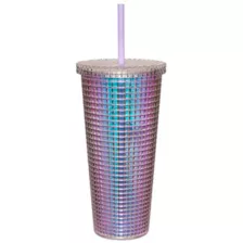 Iridescent Butterfly Textured Cup with Straw- 20 oz. at Spencer's