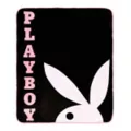 Black Playboy Reversible Fleece Blanket at Spencer's