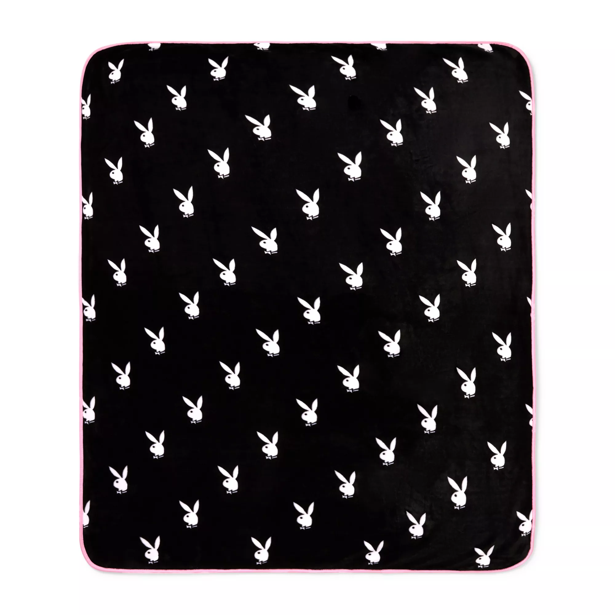 Black Playboy Reversible Fleece Blanket at Spencer's