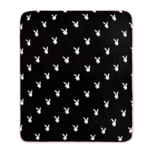 Black Playboy Reversible Fleece Blanket at Spencer's