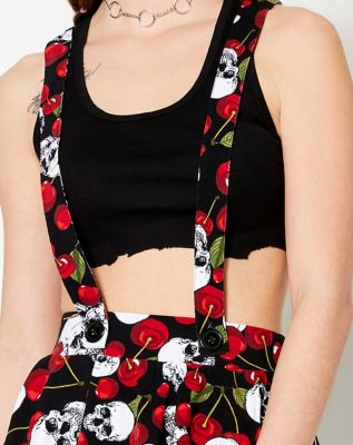 Cherry Skull Suspender Skirt
