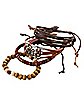 Multi-Pack Brown and Red Faux Leather Bracelets - 4 Pack